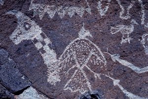 Petroglifo Anasazi (arte rupestre) in Nuovo Messico. da Ira Block