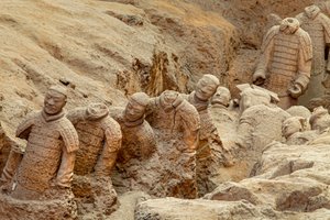 Al Museo dei Guerrieri di Terracotta, scene dei vari guerrieri nell
