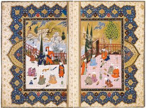 Una riunione di uomini eruditi su una terrazza da Iranian Master