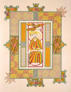 San Giovanni Evangelista, da una copia facsimile dei Vangeli di Mac Regol, pubblicata da Day & Son da Irish School