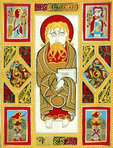 Illustrazione dal Libro di Kells, 800 da Irish School