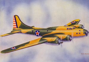 Boeing B-17E, Fortezza Volante (litografia a colori)
