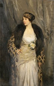 Gladys Wiles in un cappotto di leopardo (Il cappotto di leopardo) da Irving Ramsay Wiles