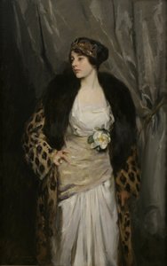 Gladys Wiles in un cappotto di leopardo (Il cappotto di leopardo) da Irving Ramsay Wiles
