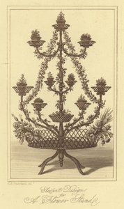 Design elegante per un portafiori (incisione)