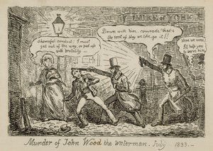Omicidio di John Wood il barcaiolo, luglio 1833 (incisione) da Isaac (after) Cruikshank