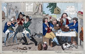 Felicità francese: Miseria inglese da Isaac Cruikshank