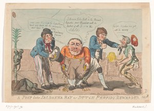 Caricatura della capitolazione della flotta batava nella baia di Saldanha, 1796