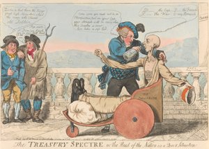 Das Schatzamt-Spektakel oder das Staatsoberhaupt in einer seltsamen Lage da Isaac Cruikshank