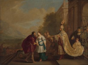 Il faraone restituisce Sara ad Abramo da Isaac Isaacsz