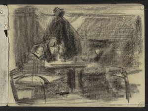 Figure a un tavolo in un interno da Isaac Israels