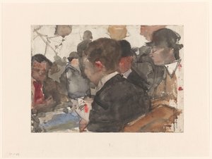 Uomini che giocano a carte in un caffè da Isaac Israels