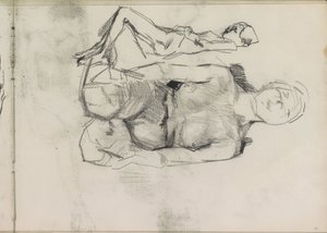 Nudo femminile inginocchiato e sdraiato da Isaac Israels