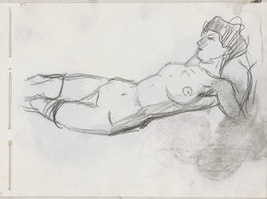 Nudo femminile reclinato da Isaac Israels