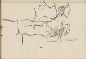 Quattro figure con copricapi, di profilo da Isaac Israels
