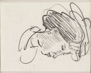 Testa di donna con cappello, di profilo
