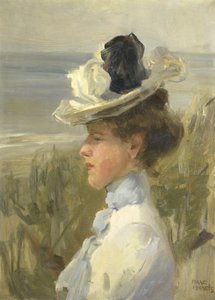 Giovane donna che guarda il mare da Isaac Israels