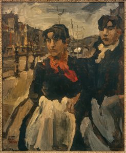 Due ragazze al Lijnbaansgracht da Isaac Israels