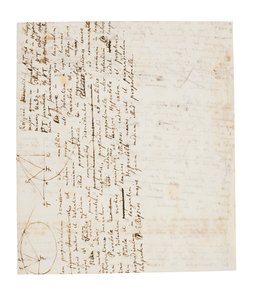 Due pagine di revisioni ai Principia Mathematica da Isaac Newton