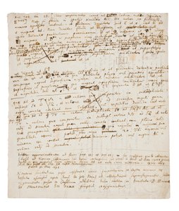 Due pagine di revisioni ai Principia Mathematica da Isaac Newton