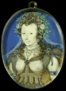 Ritratto di una Donna in Costume da Maschera come Flora da Isaac Oliver