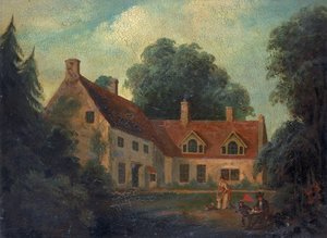 Il luogo di nascita di Horatio Nelson (1758-1805), a Burnham Thorpe, Inghilterra, dove suo padre, il Reverendo Edmund Nelson (1722-1802), era rettore, e dove Horatio Nelson visse con sua moglie mentre era un capitano disoccupato da Isaac Pocock