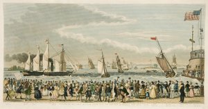 Arrivo della Grande Nave a Vapore Western, al largo di New York lunedì 23 aprile 1838, pub. 1842