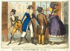 Immersione di borseggiatori dandy da Isaac Robert Cruikshank