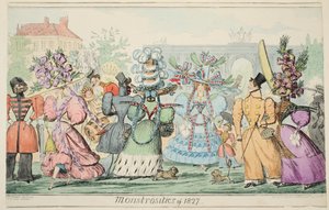 Mostruosità del 1827, pub. 1835 da Isaac Robert Cruikshank