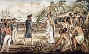 Oatehite, illustrazione da "I viaggi del Capitano Cook"