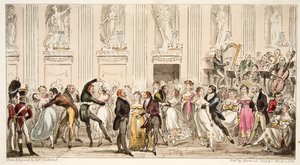Il ballo dei Cipriani alle Argyle Rooms, da The English Spy, pub. 1824 da Isaac Robert Cruikshank