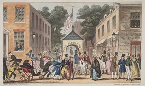 Le Royal Wells, Cheltenham o affezioni spasmodiche dalle acque termali, da The English Spy, pub. 1824 da Isaac Robert Cruikshank