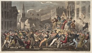 Città e toga, da The English Spy, pub. 1824 da Isaac Robert Cruikshank