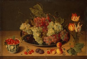 Natura morta con frutta e fiori