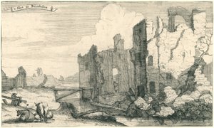 Il castello di Breukelen, distrutto dai francesi nel 1672 da Isaac Sorious