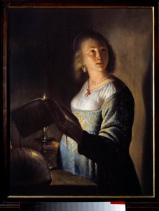 Giovane ragazza con una candela da Isaac de Jouderville