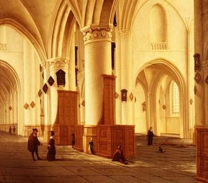 Vedute delle navate nord e sud della chiesa di San Bavo, Haarlem