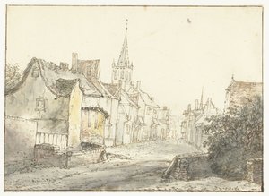 Una strada in un villaggio o città da Isaac van Ostade