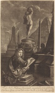 Adrian Beverland disegna da una statua