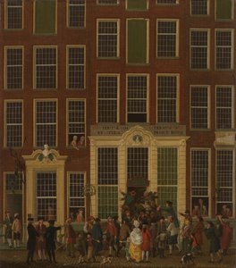 La libreria e agenzia di lotterie di Jan de Groot in Kalverstraat ad Amsterdam, 1779 da Isaac Ouwater