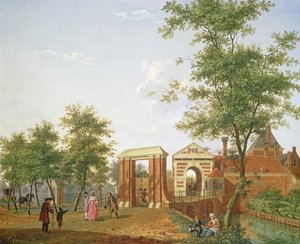 Vista dello Zylpoort, Harlem, 1780 da Isaac Ouwater
