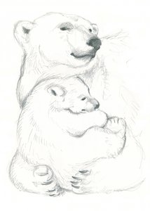 Disegno di orso polare e cucciolo