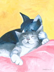 Gatti in siesta astratti