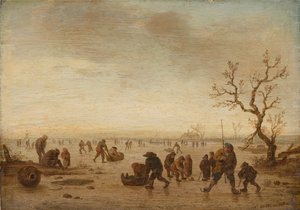 Pattinatori sul ghiaccio, c.1642-45 da Isack van Ostade