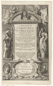 Pagina del titolo per Chronica Carionis di P. Melanchthon da Isaeck van Aelst
