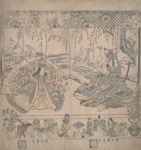 Coppia di bambole Hina da Ishikawa Toyonobu