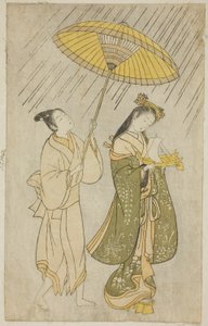 Parodia di Komachi che prega per la pioggia da Ishikawa Toyonobu