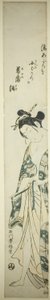 Donna che si veste dopo il bagno da Ishikawa Toyonobu
