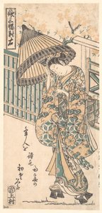 Giovane donna con parasole da Ishikawa Toyonobu