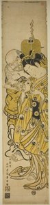 Giovane donna e Hotei da Ishikawa Toyonobu